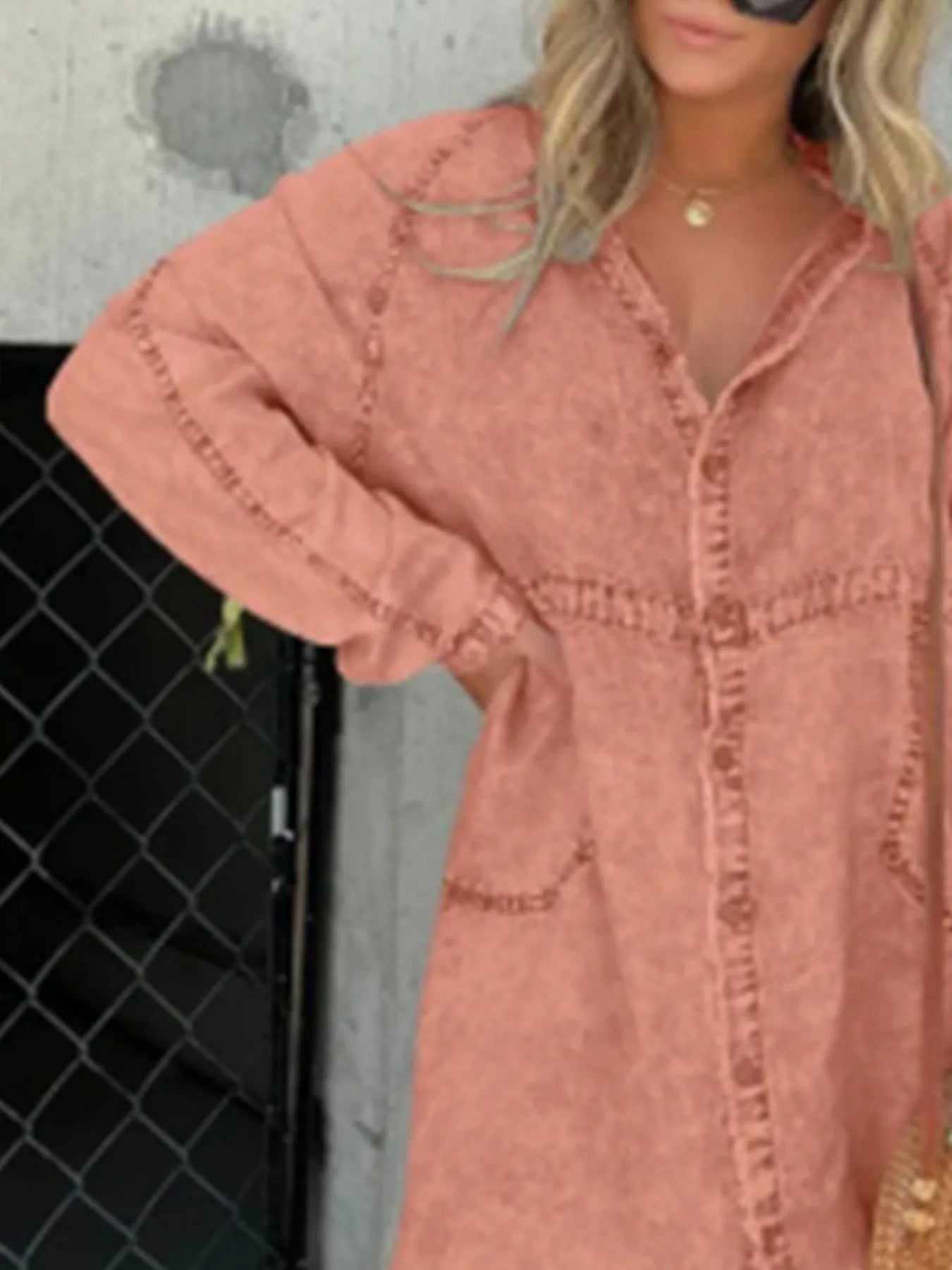 Full Size Button - Front Long Sleeve Denim Shirt Dress Plus Size – | Shannon’s Chique Boutique