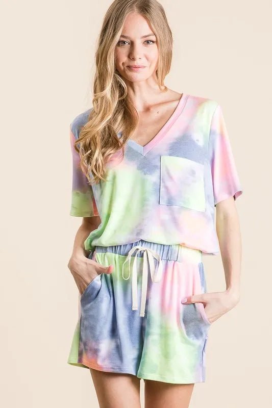 BiBi Tie Dye Casual Shorts – Festival Ready - -