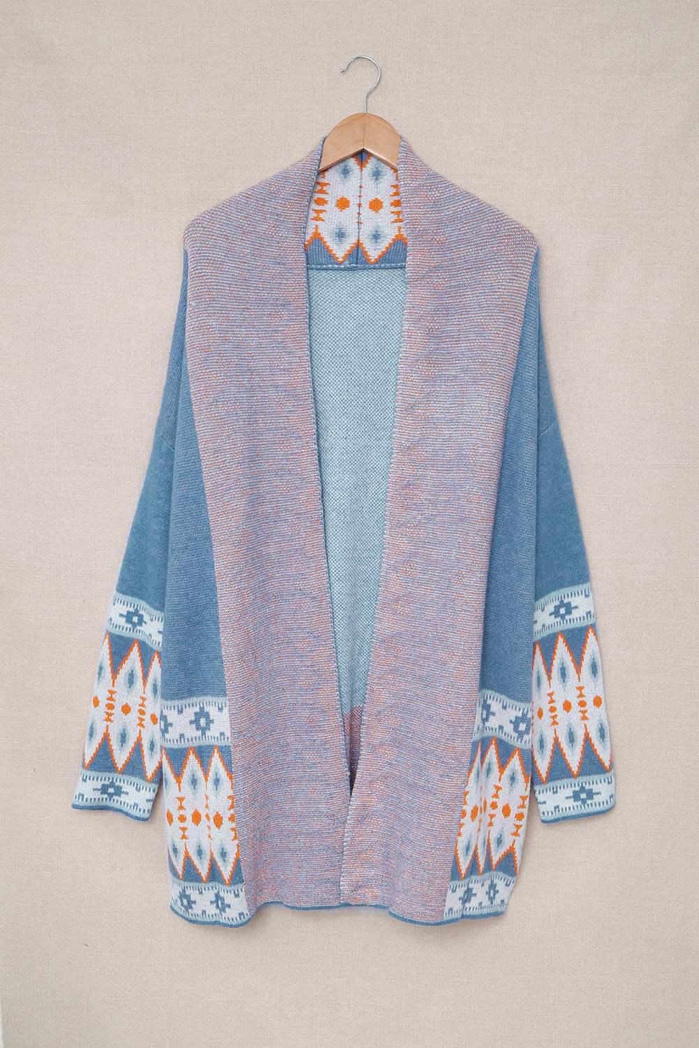 Aztec Geometric Open Front Cardigan