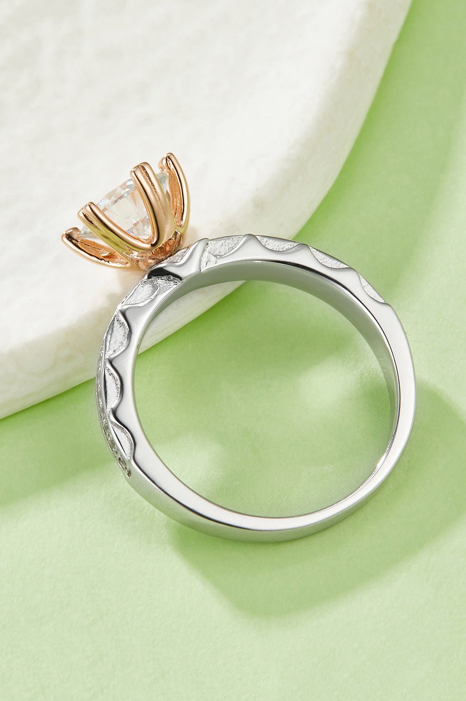 1 Carat Moissanite 925 Sterling Silver Ring - -