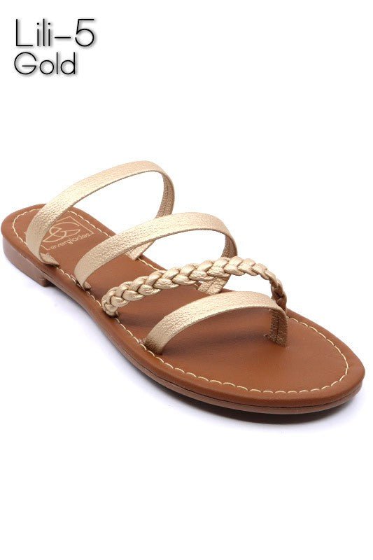 Braided Strappy Sandal - -