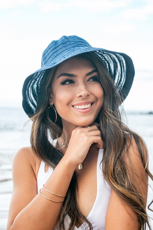 Bow Accent Bucket Sunhat - Navy OneSize -