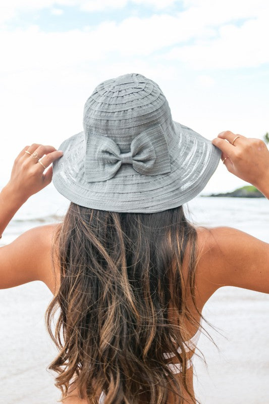 Bow Accent Bucket Sunhat - -