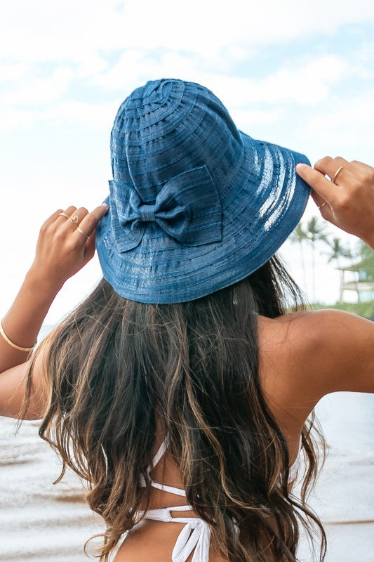 Bow Accent Bucket Sunhat - -