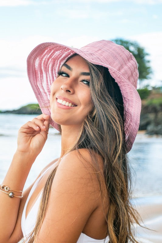 Bow Accent Bucket Sunhat - Pink OneSize -