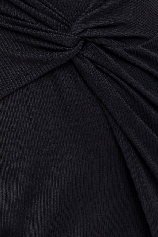 Twist Wrap Rib Midi Dress – Modern Minimalist – | Shannon’s Chique Boutique