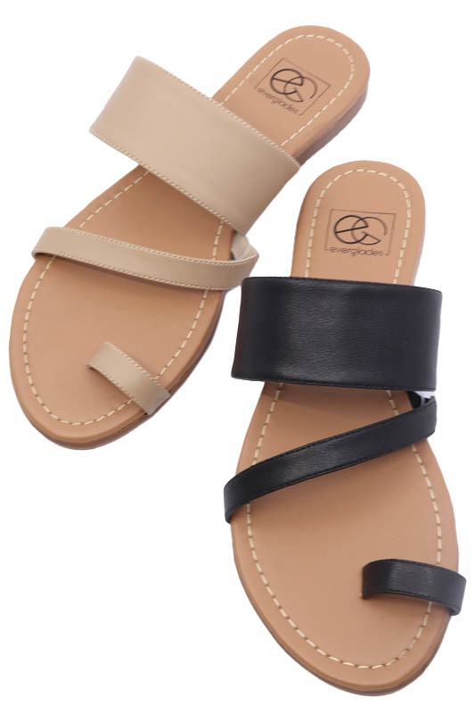 Toe ring Slide Sandal - -