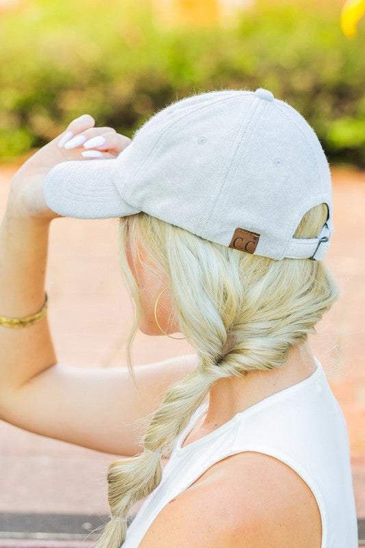 CC Terry Cloth Baseball Hat - Silver Gray OneSize -