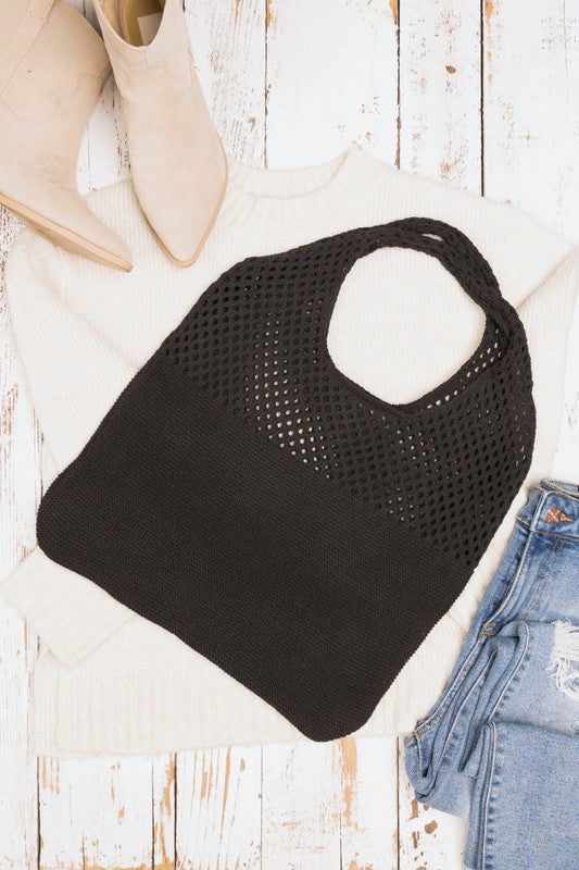 Soft Knit Hobo Bag - -