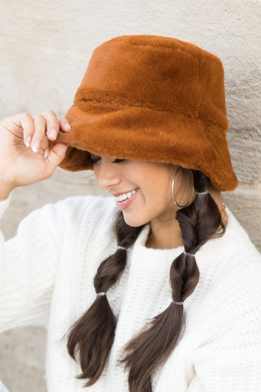 Plush Bucket Hat - -