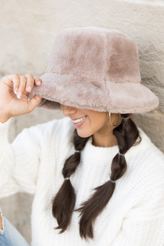 Plush Bucket Hat - -