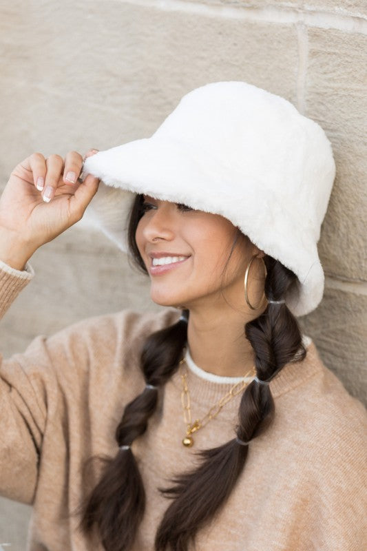 Plush Bucket Hat - -