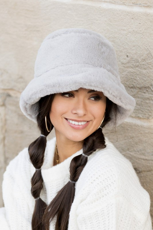 Plush Bucket Hat - -