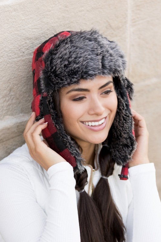 Buffalo Trapper Hat - Red Buffalo OneSize -