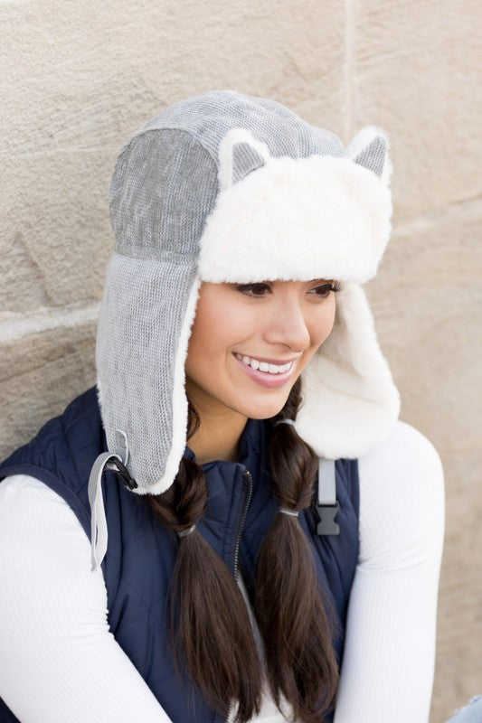 Kitten Ear Trapper Hat - -
