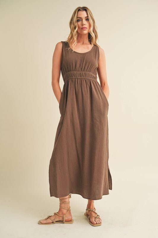 Darci Maxi Dress – Evening Elegance - CHESTNUT S -