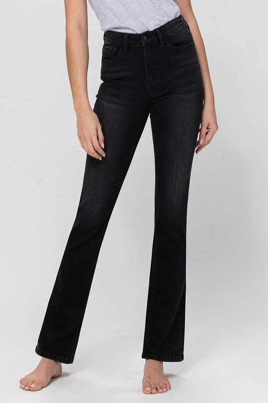 High Rise Slim Bootcut Jeans - -