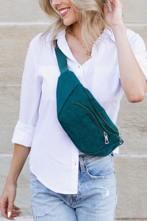 Amari Corduroy Sling / Belt Bag - Hunter Green OneSize -