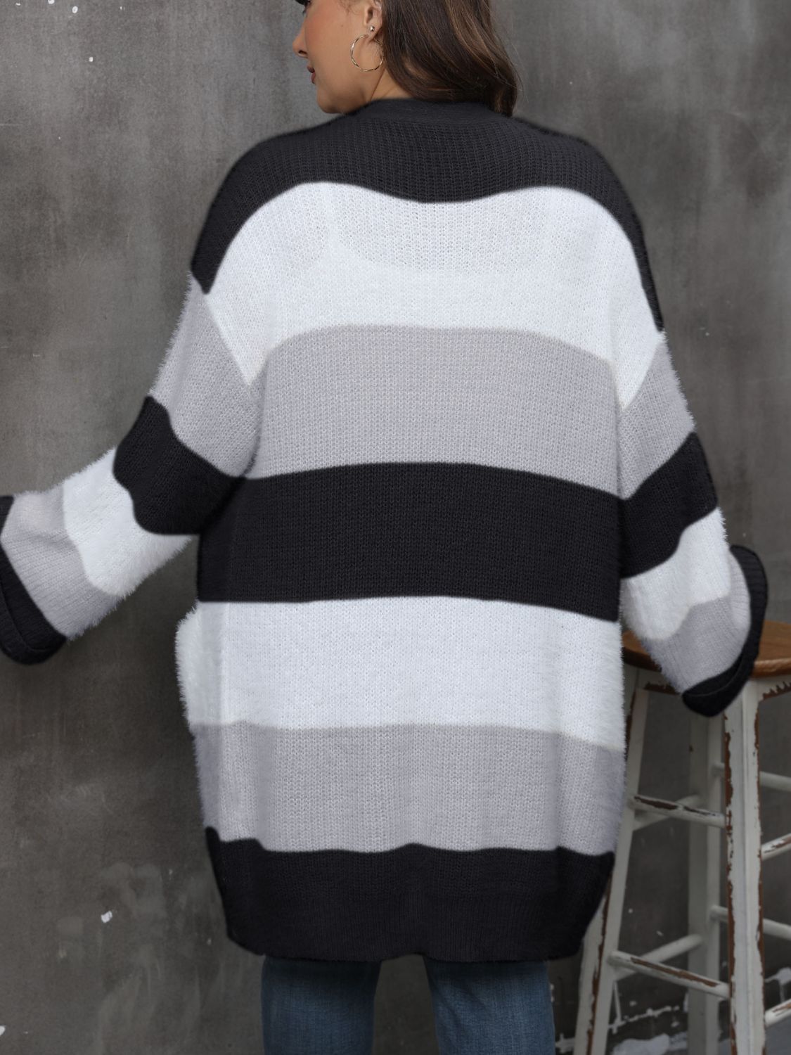 Plus Size Open Front Cozy Cardigan (Curve Comfort) - -