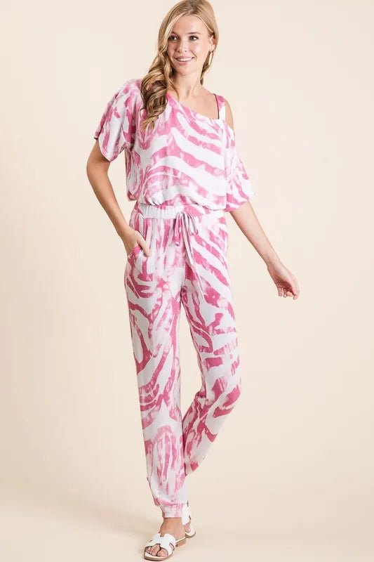 Zebra Print French Terry Lounge Set - Two - Piece Matching Set – | Shannon’s Chique Boutique