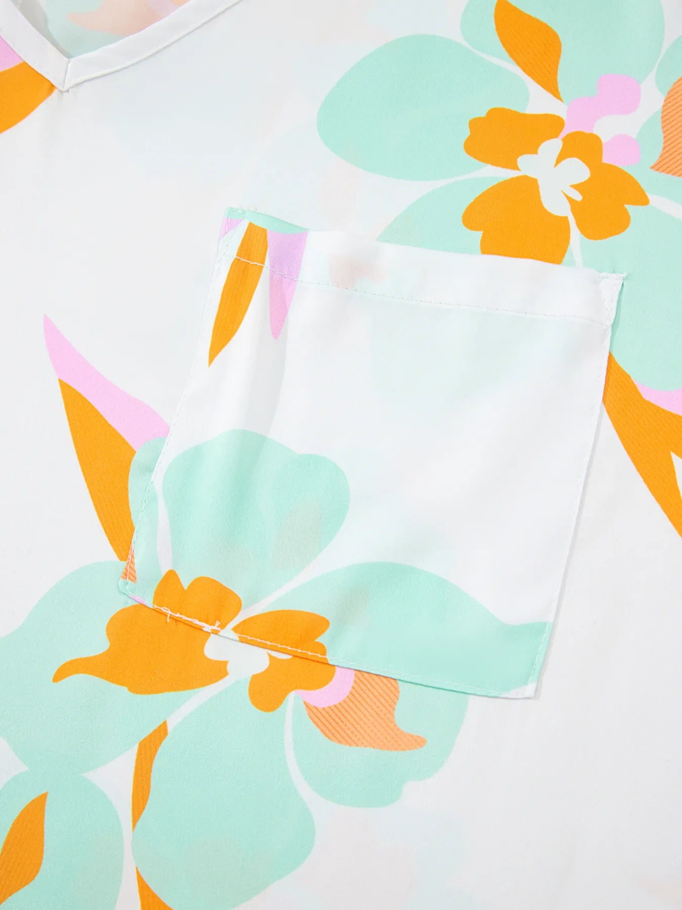 Floral Print Loose Fit V Neck Half Sleeve Blouse – | Shannon’s Chique Boutique