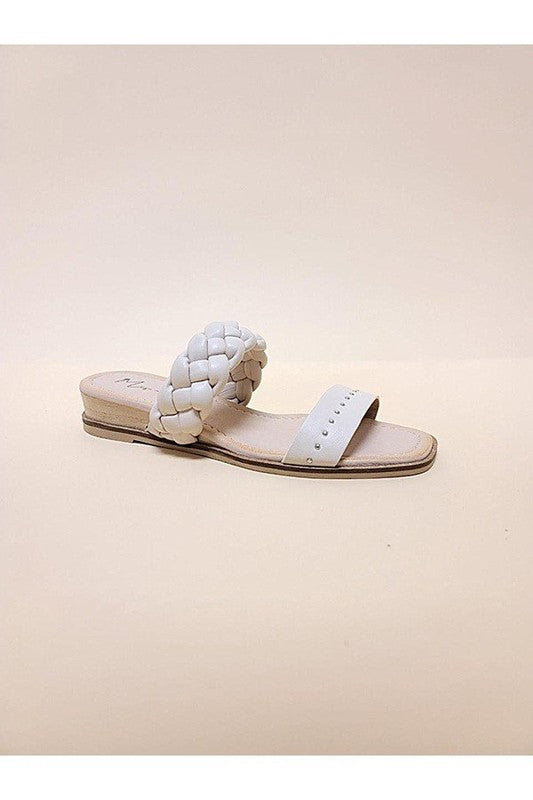 SILAS-SLIDE SANDALS - NUDE -