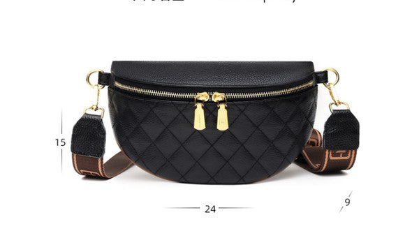 Myra Quilted Leather Crescent Sling Bag - -
