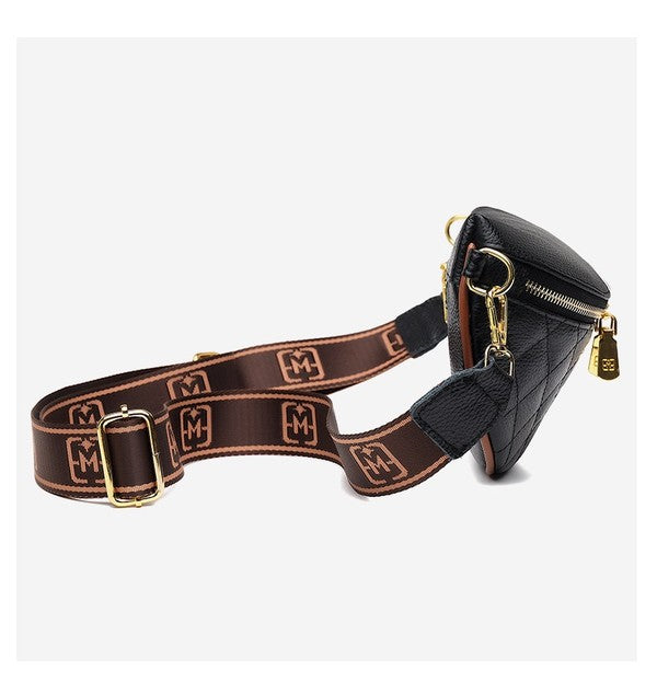 Myra Quilted Leather Crescent Sling Bag - -