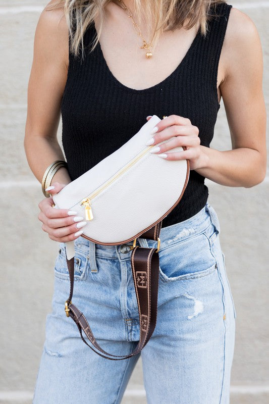 Myra Quilted Leather Crescent Sling Bag - -