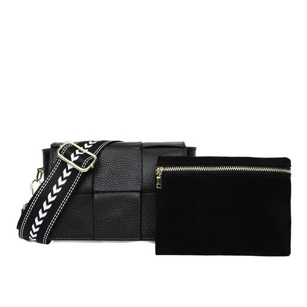 Margot Foldover Leather Crossbody - -