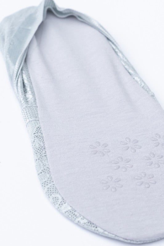 No Slip Floral Lace Sneaker Socks- 3 Pack - -