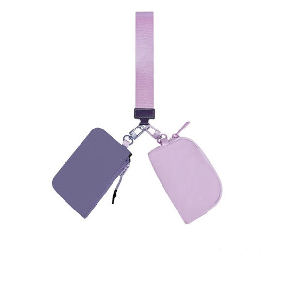 Clippable Dual Pouch Wristlet - -