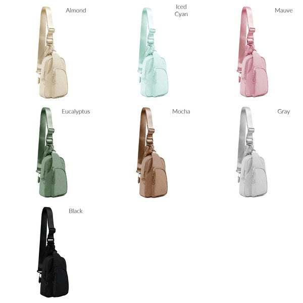 Pippa Reversible Nylon Sling Bag - -