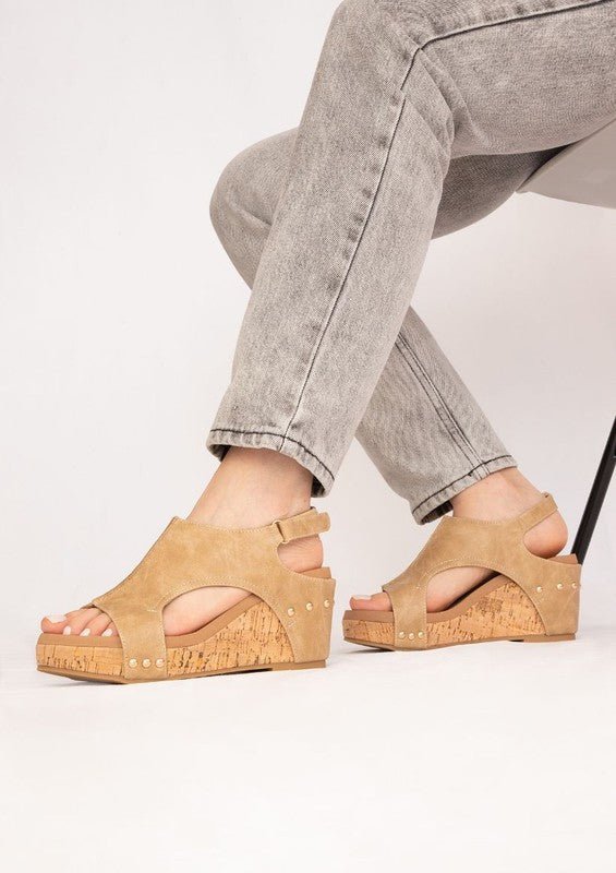 HANNAH THICK SOLE ROMAN WEDGES - PLATFORMS - Taupe -