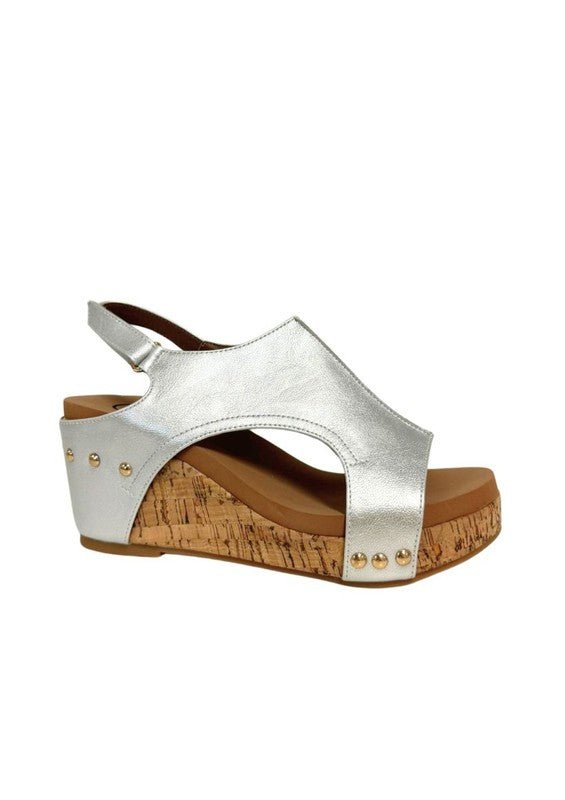 HANNAH THICK SOLE ROMAN WEDGES - PLATFORMS - Silver -