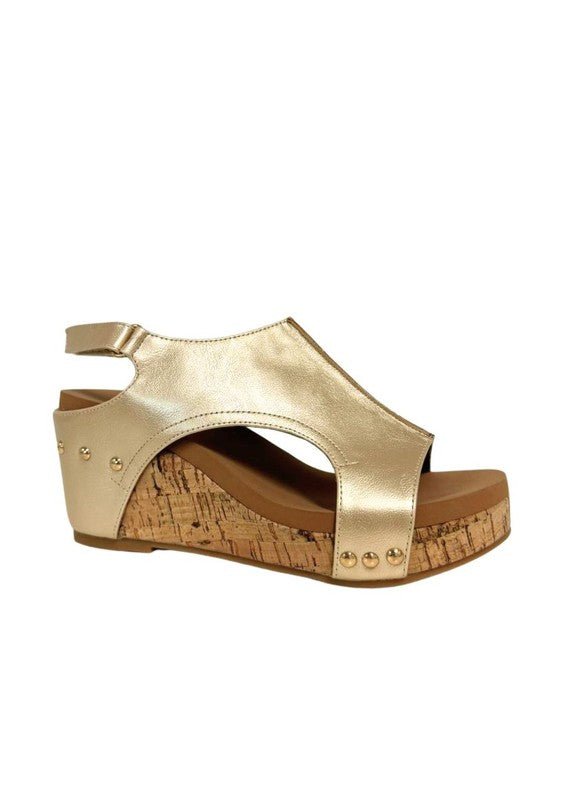 HANNAH THICK SOLE ROMAN WEDGES - PLATFORMS - Gold -