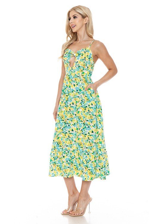 Floral V-Neck Maxi Dress – Garden Party - -