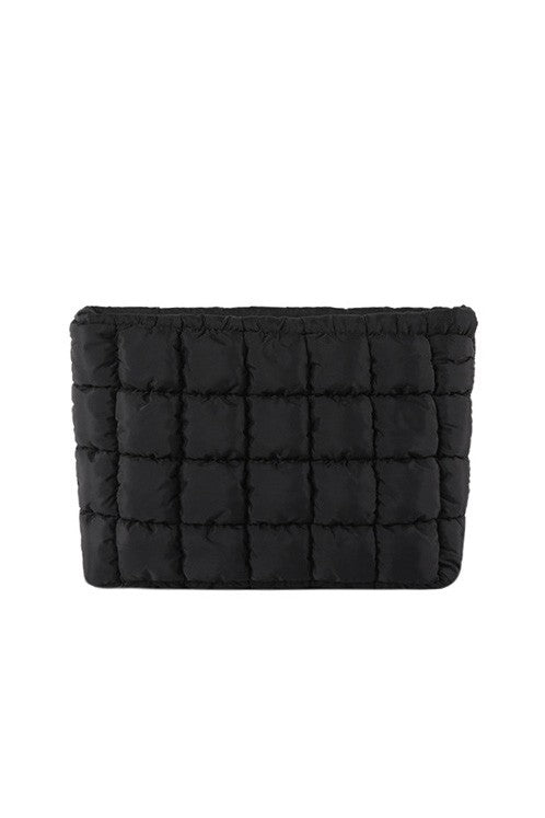 Lainey Quilted Puffer Clutch - -