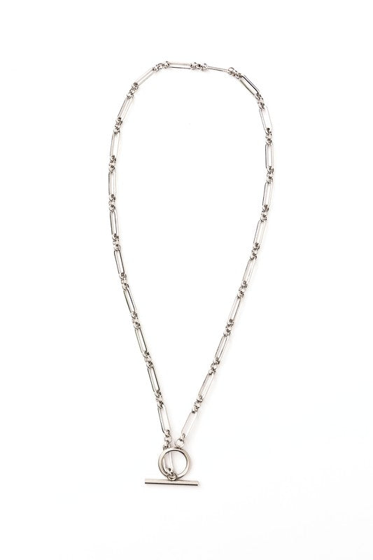 18K STAINLESS STEEL TOGGLE CHAIN NECKLACE - -