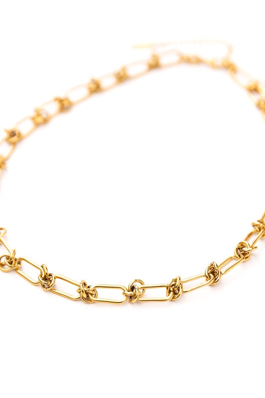 18K STAINLESS STEEL BARBED WIRE CHAIN NECKLACE - -