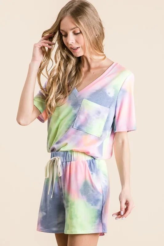 BiBi Tie Dye Casual Shorts – Festival Ready - -