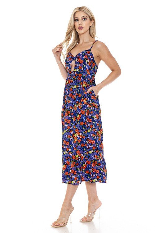 Floral V-Neck Maxi Dress – Garden Party - -