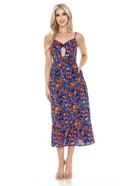Floral V-Neck Maxi Dress – Garden Party - -