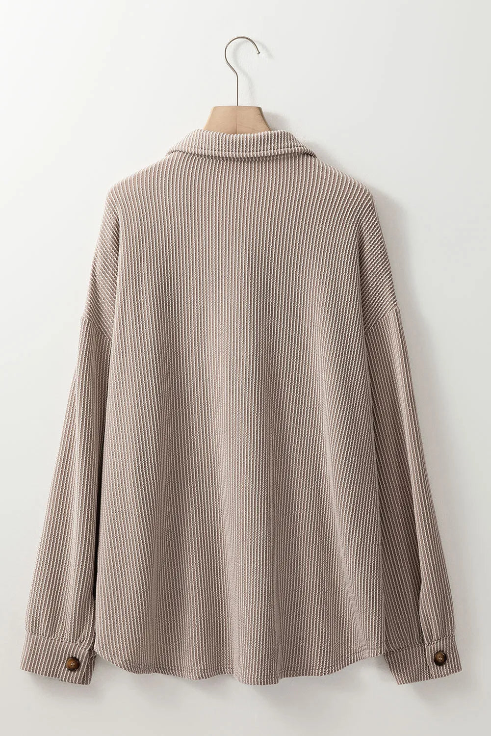 Plus Size Button Up Long Sleeve Jacket - -