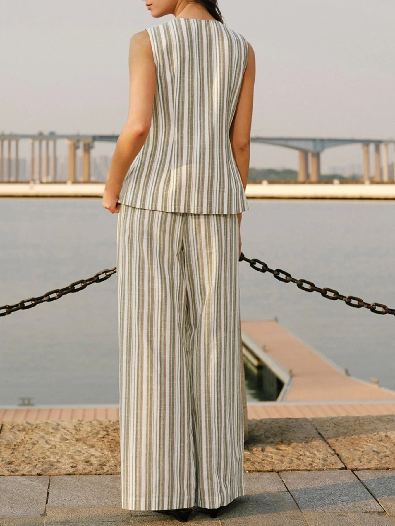 Luxe Striped Coordinated Set - Elevated Two - Piece Ensemble – | Shannon’s Chique Boutique