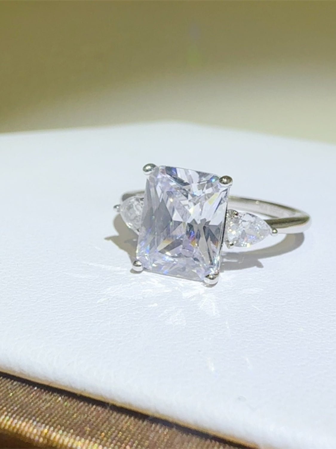 3 Carat Moissanite 925 Sterling Silver Square Shape Ring - -