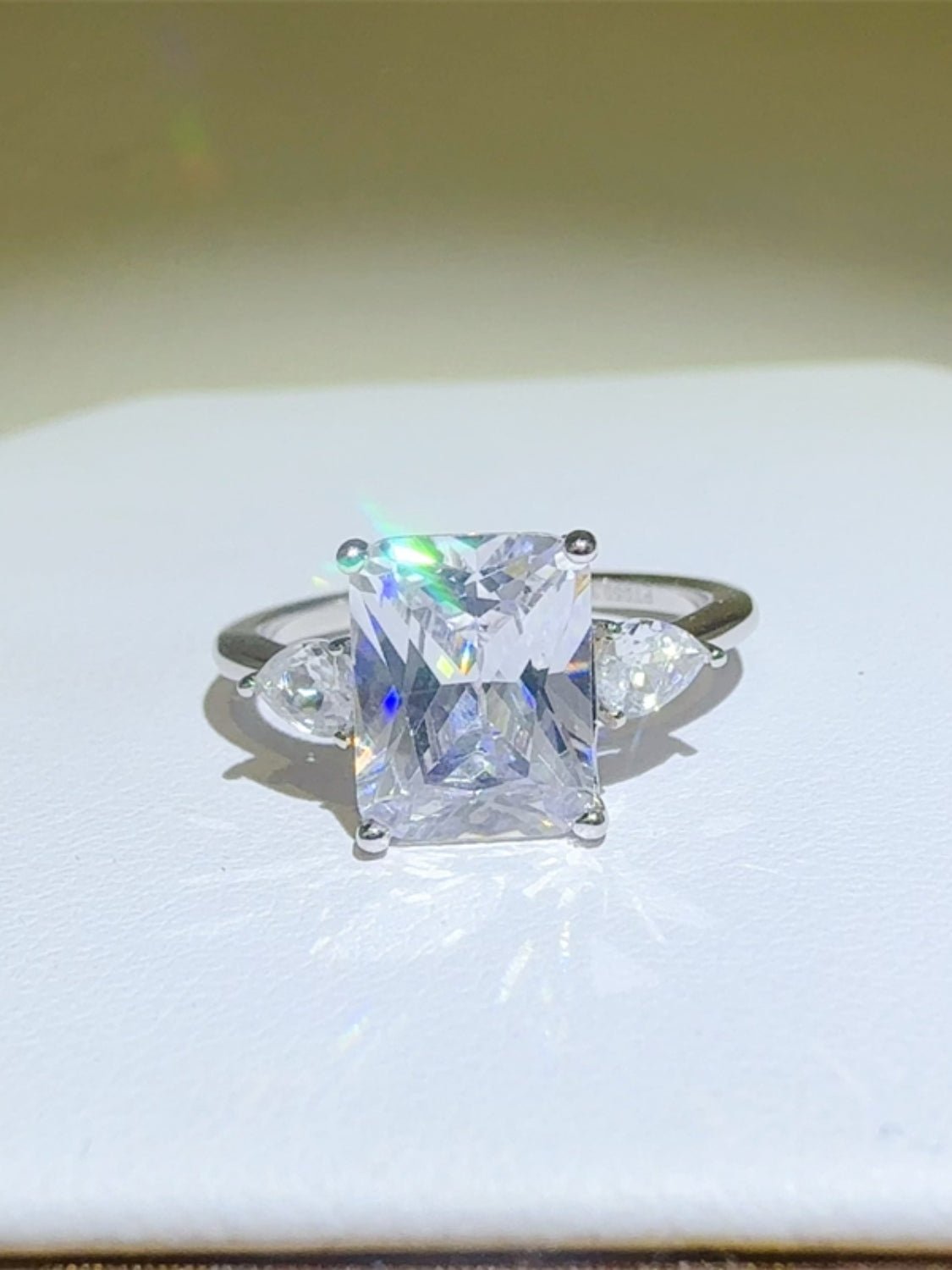 3 Carat Moissanite 925 Sterling Silver Square Shape Ring - -