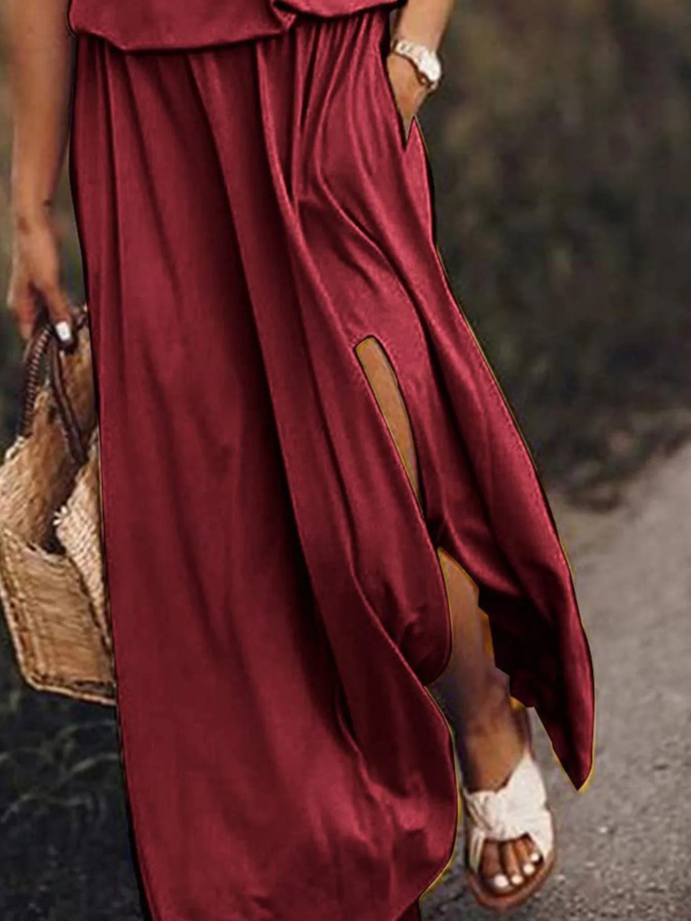 Full Size Half Zip Sleeveless Maxi Dress with Side Slit Plus Size – | Shannon’s Chique Boutique