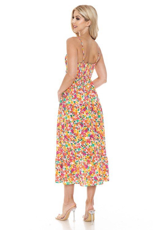 Floral V-Neck Maxi Dress – Garden Party - -