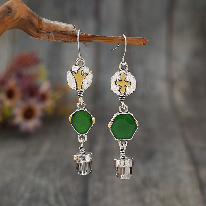 Bold Asymmetric Statement Earrings - -